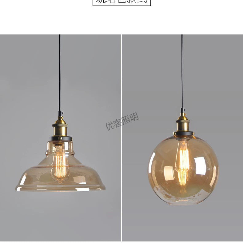 American glass chandelier wabi-sabi glass lamp banquet triangle ball small hat glass lamp restaurant chandelier
