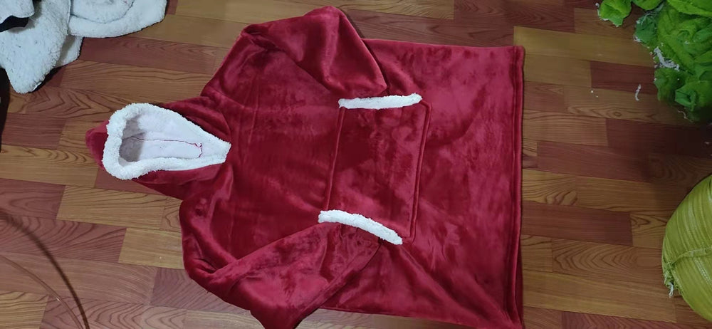 Lazy pullover pajamas, heattech clothing, cashmere tv blanket, hugging hoodie, cold-proof heattech nightgown, home clothes
