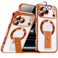 Electroplated shadow magnetic stand compatible iphone 17 pro case, apple 11 new anti-drop cross-border protective cover