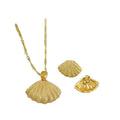 Indian african light luxury shell necklace and earring set - middle eastern banquet gold plated choker and earring two-piece set