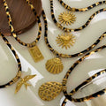 Women's necklace wholesale fashion cross-border high-end love sun smiley face pendant stylish coconut tree leopard print clavicle chain