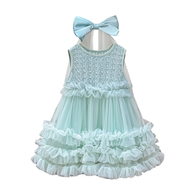 Girls' dresses  new style chic vest dress korean style sleeveless princess tutu skirt
