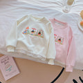 Pre-order: girls' autumn new cartoon sweet style sweatshirt, sizes 110-160, fashionable printed long-sleeve t-shirt for mid-to-large children