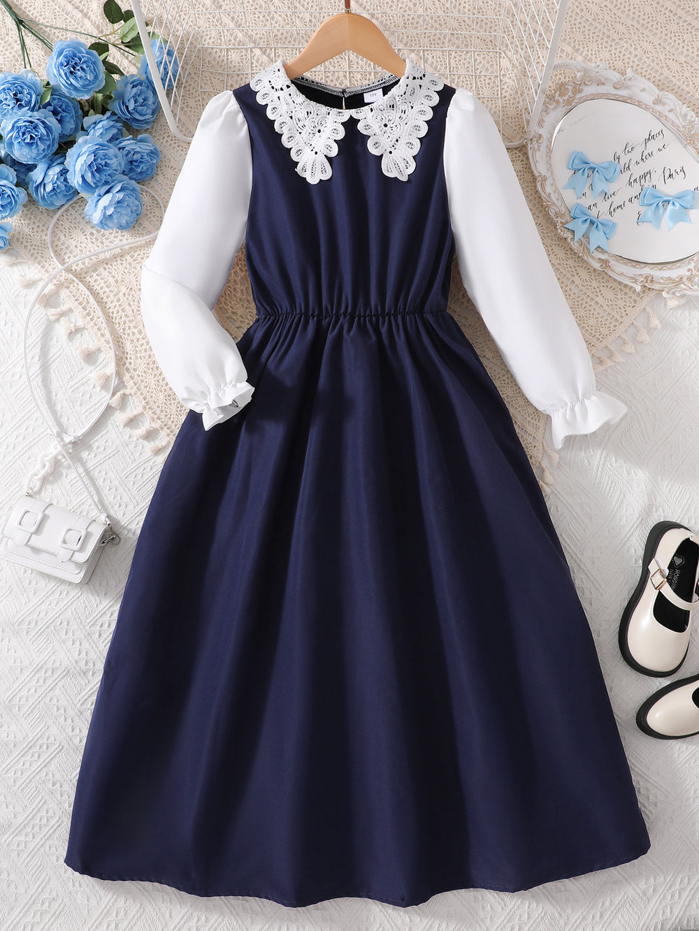 Girls' (tall) dress, peter pan collar dress