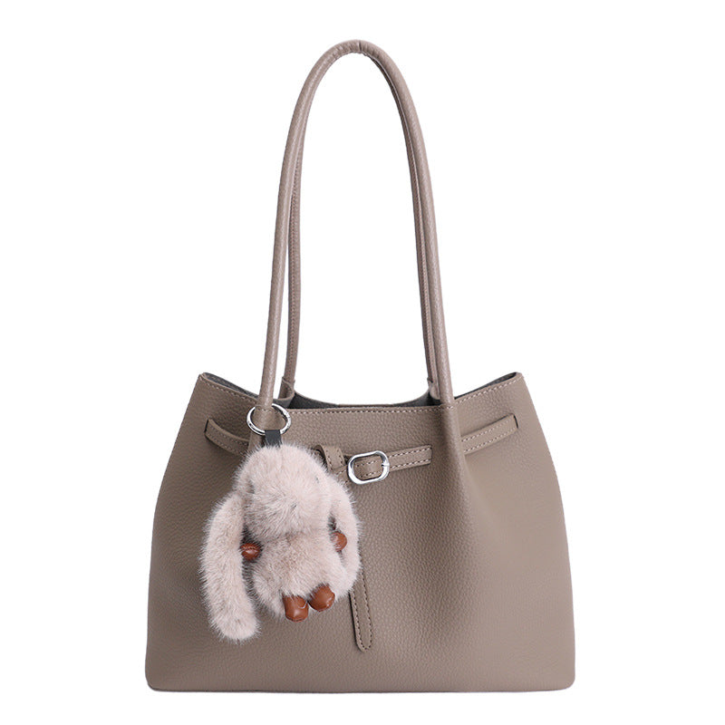 Simple and high-end large-capacity bag for women, new 2025 autumn/winter casual versatile commuter bag, single shoulder mother-and-child bag