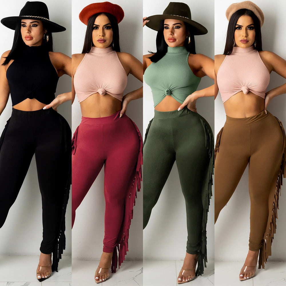 C5369 special offer: no returns or exchanges. please purchase with care. cross-border fashion casual sleeveless tank top and pants two-piece set