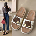New arrivalthick sole slippers cute cartoon cool ins trendy outwear women's internet celebrity indoor non-slip platform cake beach women's slippers