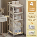 Household snack cart storage rack mobile multi-layer floor-standing drawer organizer toy storage shelf living room cream