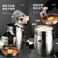 multi-layer insulated bucket commercial large-capacity stainless steel outdoor lunch box soup bucket satchel insulated rice bucket satchel pot