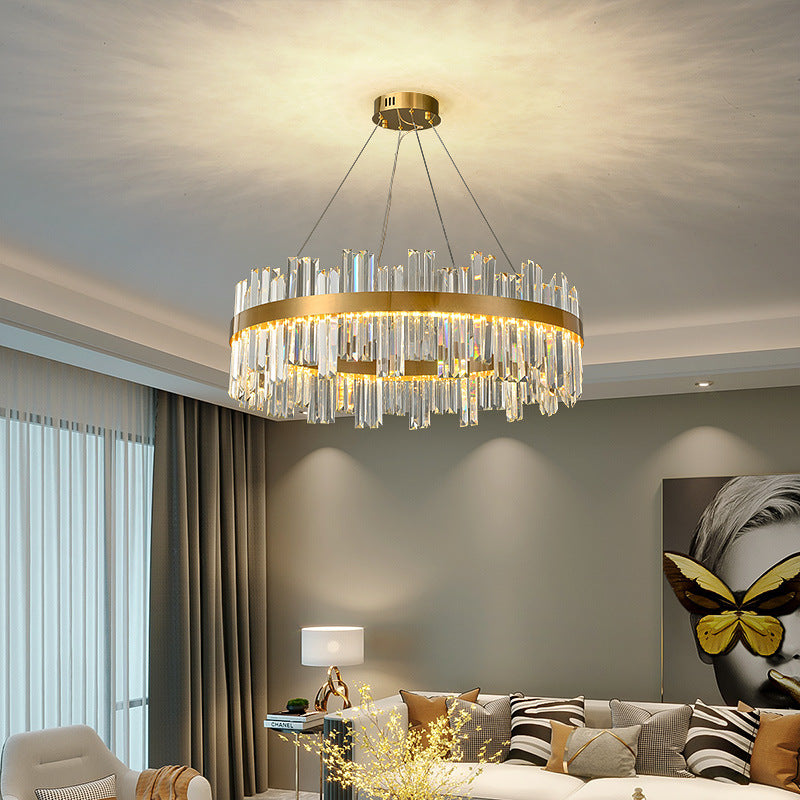 Lighting package combination Light luxury living room lamp Crystal chandelier Atmospheric master bedroom Modern simple 2023 new whole house