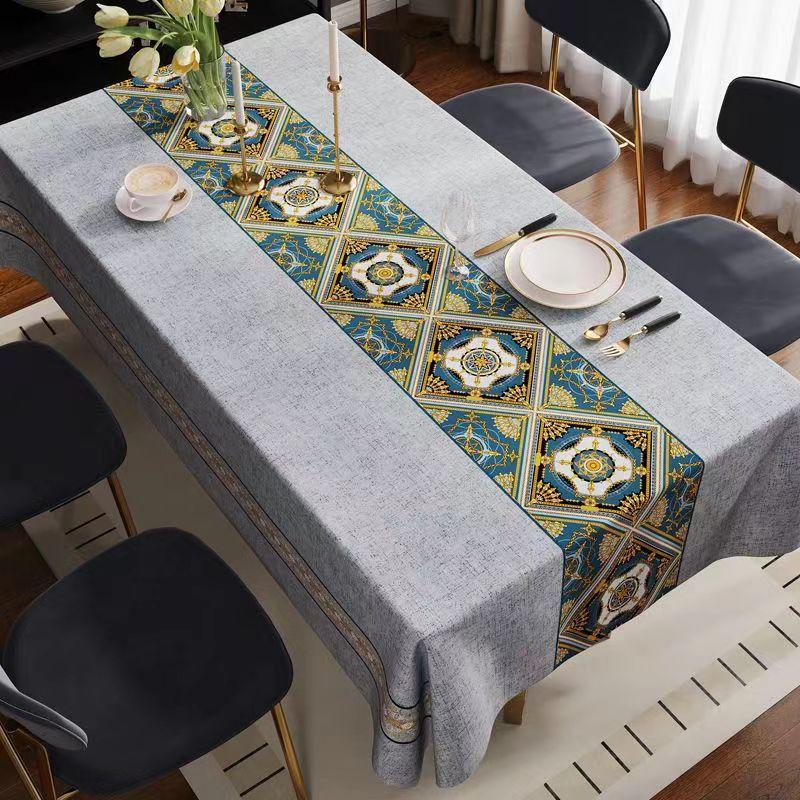 Waterproof and oil-proof pvc tablecloth, easy to clean, heat-resistant, soft glass dining table mat, light luxury high-end coffee table pad, tabletop cloth