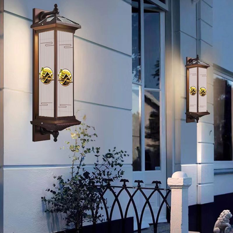 Solar wall light for villa, outdoor waterproof wall sconce for gate, courtyard, aisle, outdoor, chinese style yard, balcony