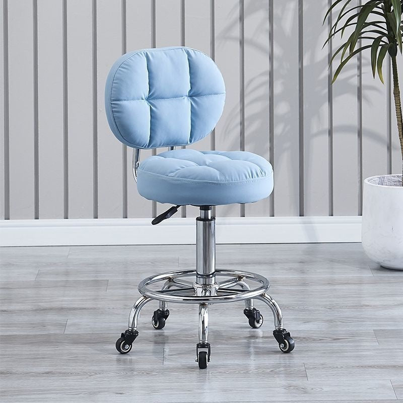 Barber chair makeup manicure live broadcast special adjustable round stool for home bedroom dressing stool movable backrest large work stool