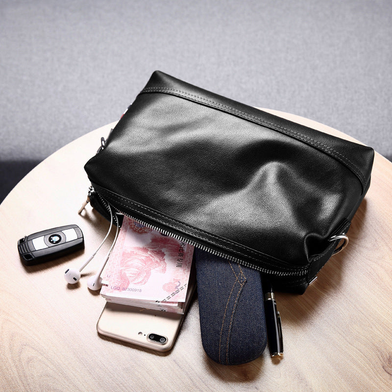 Fashion men's shoulder bag business casual light men's bag first layer cowhide high-end bag leather messenger bag