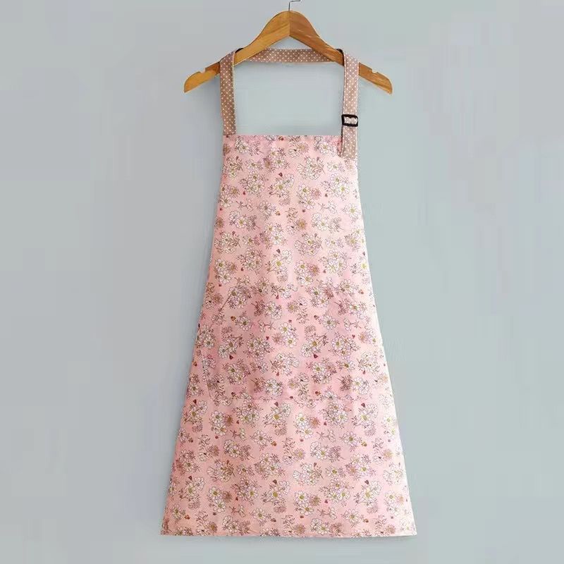 Apron female kitchen for home anti-fouling and stain-resistant work cute k-style princess floral waistband new arrival canvas