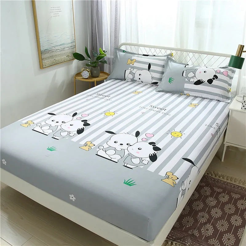 Printing fitted sheet bed cover simmons protective dust cover all-inclusive elastic bed cover that won't pill or shrink