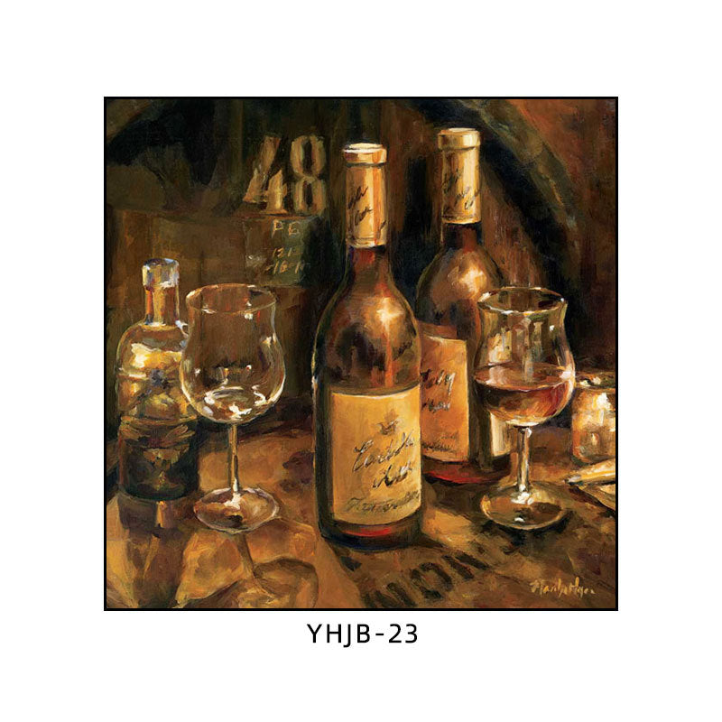 American bar decorative painting retro industrial style creative KTV box red wine glass hanging painting nostalgic wine mural
