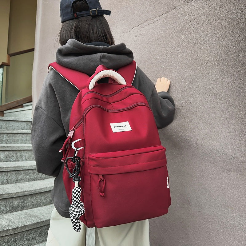 New trendy backpack - retro color scheme, large capacity, casual student backpack, perfect for class, unisex