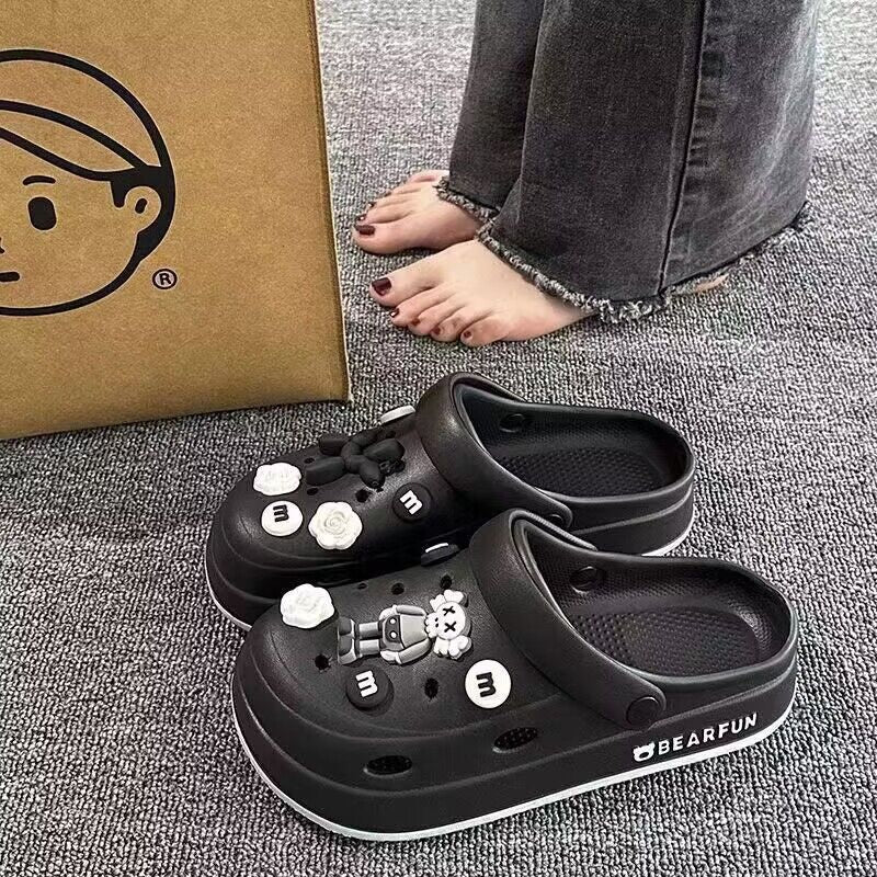 Crocs women's summer 2024 new arrival outwear beach seaside non-slip slippers nurse baotou step on shit sandals