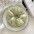 Cream satin scrunchie hair tie - soft, padded, polka dot pillow hair band - sleep hair tie - elastic hair rope