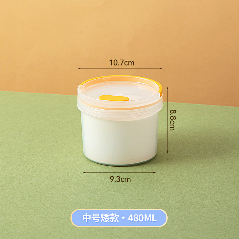 Japanese desktop round transparent storage box plastic sealed baby milk powder box food grade portable storage tank