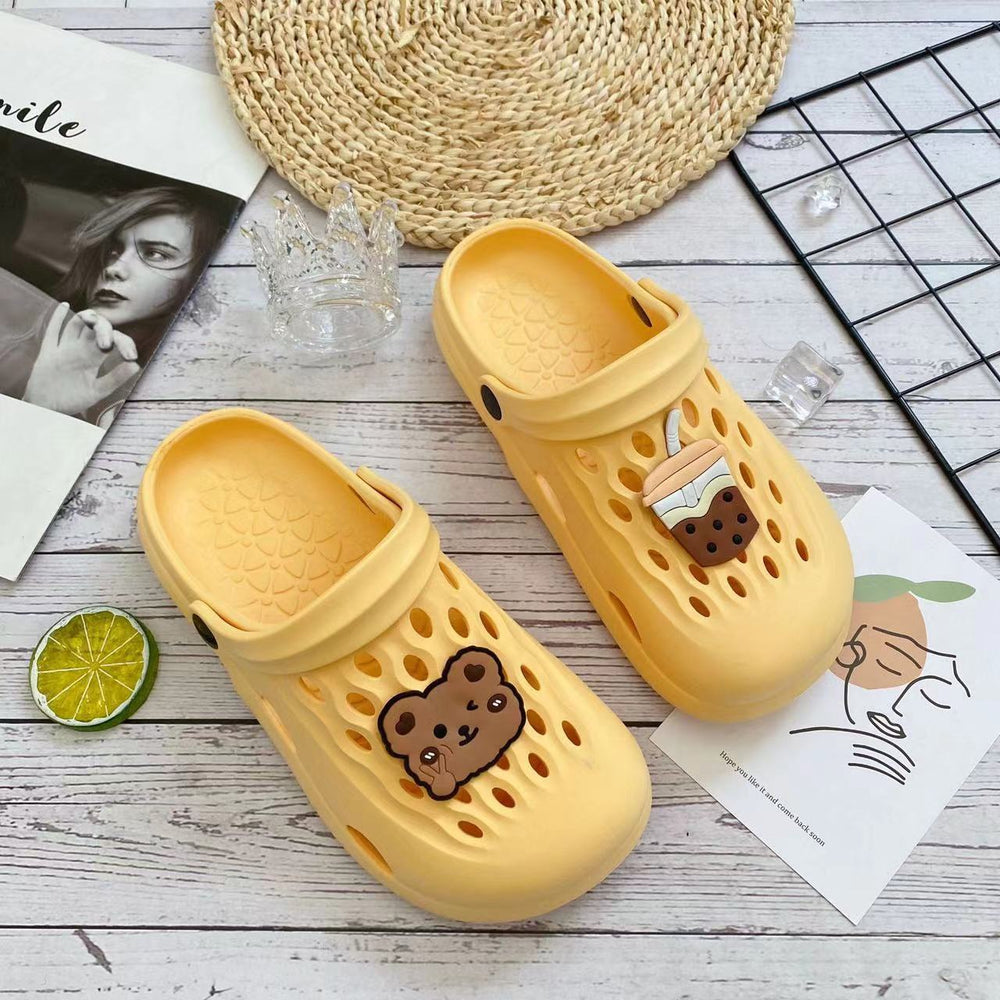 New arrival crocs cute girl fashion student outwear toe shoes summer beach sandals and slippers couple shoes for men