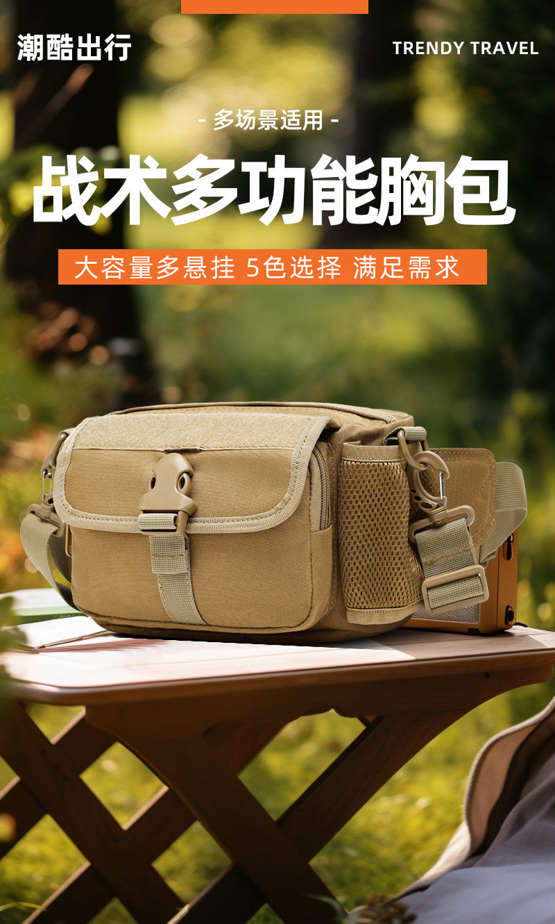 New Multifunctional Outdoor Tactical Fanny Pack Carry-on Kettle Cover Oblique Span Bag Luya Shoulder Bag Cycling Slingshot Bag
