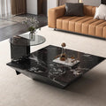 Italian natural luxury stone coffee table living room for homeaccessible luxuryclassy sense house square black rose marble coffee table