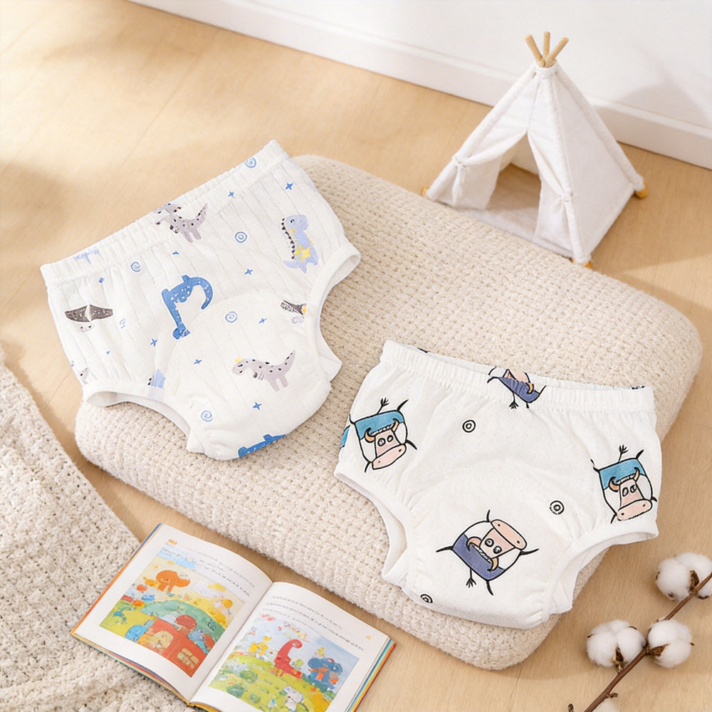 Potty training pants baby diaper cartoon underwear breathable antibacterial printing washable pure cotton baby girls boys