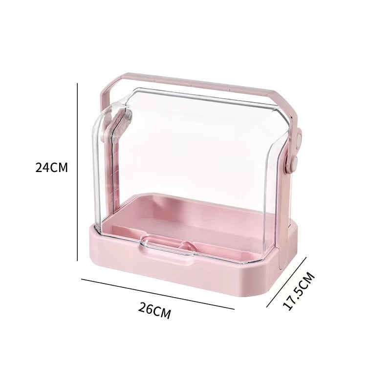 Luxury transparent dustproof cosmetic organizer - large capacity drawer-style storage box for skincare, lipstick, and jewelry
