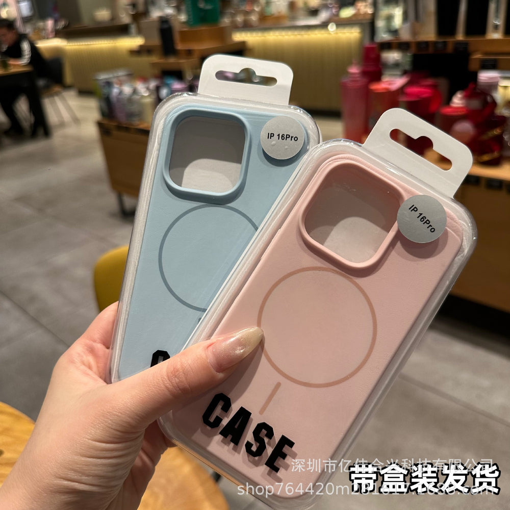 Suitable for apple 17 all-inclusive anti-fall ai button mobile phone case liquid silicone thin ring magnetic suction iphone16 large hole 14
