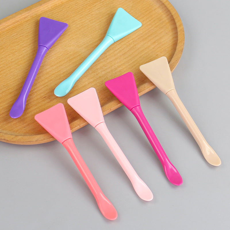 Beauty mask tool set with spatula, plastic silicone brush, dual-ended applicator, soft-tipped mask brush, individually packaged