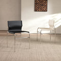 Used designer saddle leather casual chair living room balcony light luxury backrest recliner minimalist modern single sofa chair