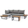 Outdoor patio sofa teak furniture garden villa indoor/outdoor waterproof sun-resistant hotel sofa set - custom manufacturer