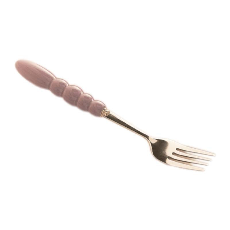 Creamy style 304 stainless steel cutlery set - includes knife, fork, and spoon with ceramic handles. high-style design, perfect for soups. suitable for kids and adults