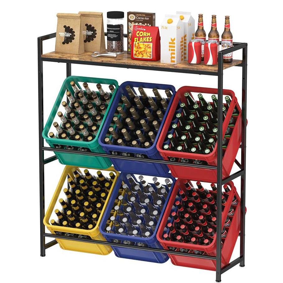 Source Factory Beer Box Storage Rack Iron Kitchen Storage Rack Drinking Water Box Display Rack