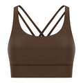 New arrival cross back yoga bra double-sided brushed nude high-strength bubble wrap push-up sports intimatesdw002