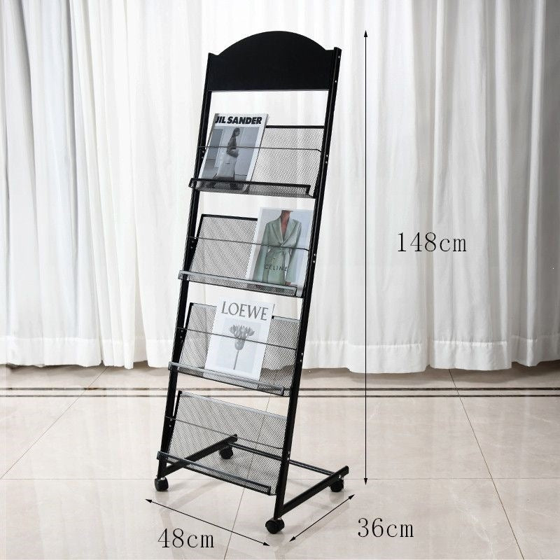 Floor magazine rack, newspaper rack, book rack, display rack, promotional material rack, single page rack, storage rack