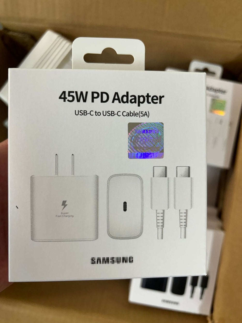 Original t845 charger, compatible with samsung phones, 45w european/uk plug, super fast charge 2.0 charging adapter
