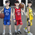 boys' summer basketball jersey set - kids' indoor student quick-dry, wear-resistant, anti-slip sleeveless sports outfit for mid-to-large children