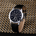 Wholesale hot-selling fashion watches for men - export quality men's quartz watches with decorative fashion blue light glass and leather straps