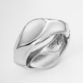 European and american cross-border statement jewelry: minimalist irregular shiny bangle, unique alloy round wide open bracelet for women