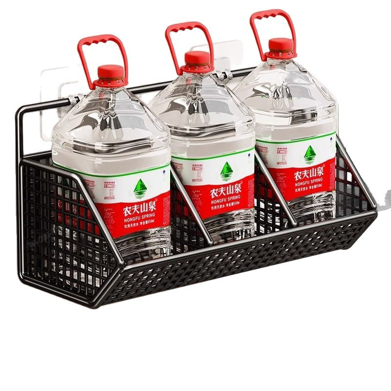 Kitchen onion, ginger and garlic storage basket, punch-free storage rack, wall-mounted oblique mouth thickened storage artifact, multi-functional hanging basket