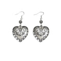 Gothic heart-shaped earrings wholesale, european and american cross-border vintage, retro, exaggerated design, silver peach heart stud earrings and dangles