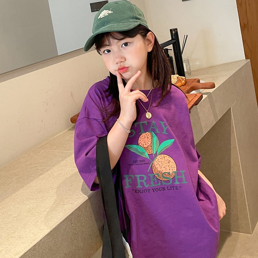 Girls' spring collection : new t-shirts for girls, middle and big kids, spring/autumn base layers, versatile tops for children, korean style