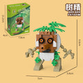 [half price big sale] ai shan hai jing wooden stick man banana monkey shark puzzle assembled building blocks handmade toy ornaments