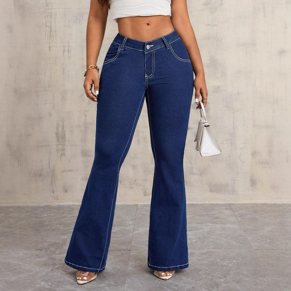 X-spot-65775# cross-border women's fashion european and american foreign trade fashion versatile slim elastic denim pants