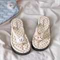 Kitten polka dot flip-flops outwear sandals new arrivalinsfashionthick sole flip-flops korean style home slippers for women