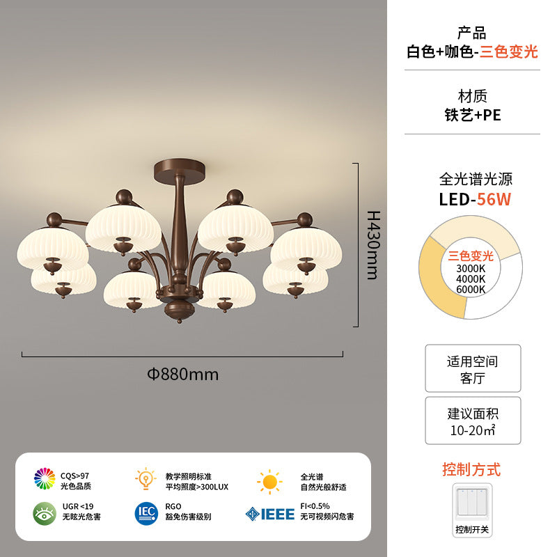 Vintage French medieval style living room chandelier bedroom study American 2025 new full spectrum eye protection hall lamps