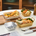 Korean style stainless steel square snack box french fries snack plate creative square small basket fried chicken dessert square plate with ears